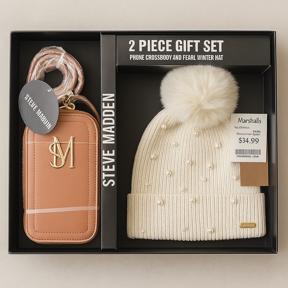 Steve Madden 2-Piece Gift Set - Tan and Cream